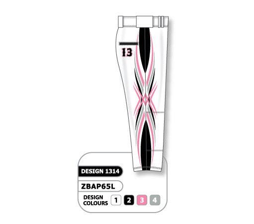 Athletic Knit Custom Sublimated Ladies Softball Pant Design 1314 (ZBAP65-1314)